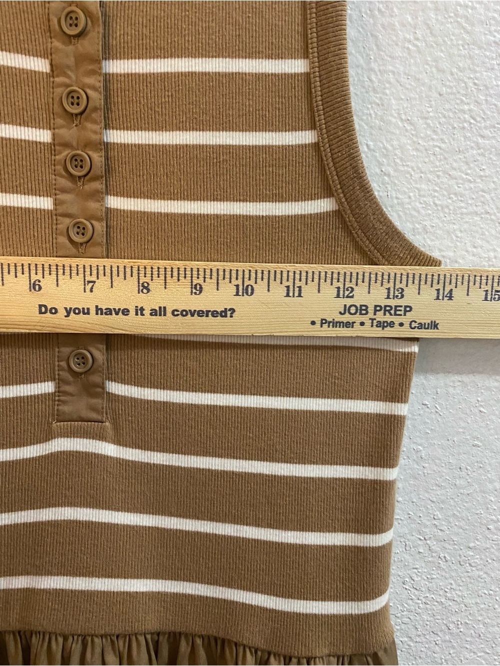 ME + EM Striped Maxi Dress 6 Brown White Fit Flare Coastal French Girl Vacation - Picture 12 of 16